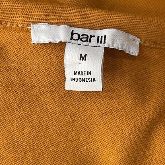 Bar III Medium Cropped Top One-Shoulder Cap Sleeve Stretch Dark Yellow - Picture 5 of 7